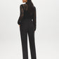Black Front Zip Trousers with Elastic Back - Back View - Suzy Shier