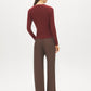 Syrah V-Neck Ribbed Cardigan - Back View - Suzy Shier