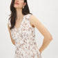 Snow White Floral Print Crinkle Chiffon Dress - Side Profile View - Suzy Shier