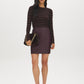 Winetasting Faux Leather Mini Skirt - Woman Wearing Exposed Back Zipper Skirt - Suzy Shier
