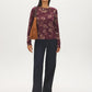 Winetasting Floral Crew Neck Jersey Top - Front View - Suzy Shier
