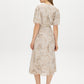 Gray Daze Floral Print Chiffon Midi Dress - Back View - Suzy Shier