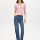 Zephyr Ribbed V-Neck Cardigan - Front View - Suzy Shier