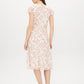 Warm White Floral Print Chiffon Midi Dress - Back View - Suzy Shier