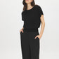 Black Dolman Sleeve Crew Neck Sweater - Front View - Suzy Shier