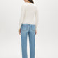 Snow White Ribbed V-Neck Cardigan Sweater - Back View - Suzy Shier