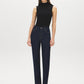 Medium Wash Basic Straight Leg Denim Pant - Woman Wearing Classic Five-Pocket Jeans - Suzy Shier