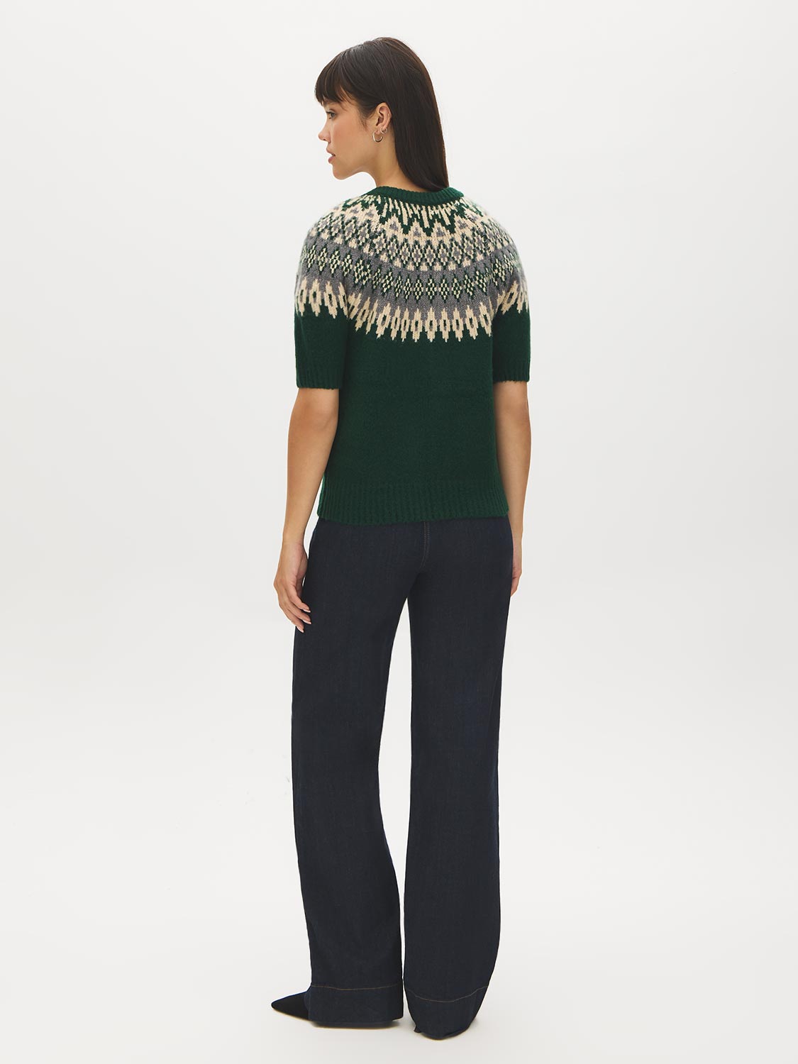 Forest Biome Short Sleeve Raglan Knit Cardigan - Back View - Suzy Shier