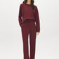 Wine Cloud Fleece Top with Drop Shoulder Sleeves - Suzy Shier