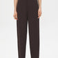 Coffee Bean High-Rise Barrel Leg Knit Pants - Front View - Suzy Shier