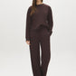 Coffee Bean Cloud Fleece Top with Drop Shoulder Sleeves - Suzy Shier