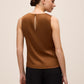 Bronze Draped Cowl Shell Top - Back View - Le Chateau