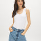 Black Sleeveless Organic Cotton Scoop Neck Tank - Front View - Suzy Shier