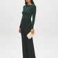 Jet Black Double Layer Boat Neck Top - Side Profile View - Suzy Shier