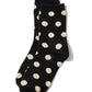 Black/Beige Knit Socks with Fuzzy Dots Detail - Close-up of Textured Pattern - Suzy Shier