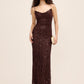 Coco Powder Sequin Mesh Gown with Animal Pattern - Woman Wearing Elegant Evening Dress - Le Chateau