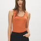 Black Sleeveless Organic Cotton Scoop Neck Tank - Back View - Suzy Shier