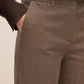 Oatmeal Check Bootcut Trouser Pant - Pocket Detail - Le Chateau