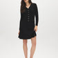 Black V-Neck Button Front Ribbed Cardigan - Front View - Suzy Shier