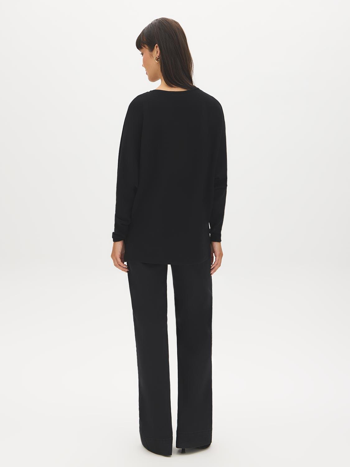 Black Dolman Sleeve Knit Sweater - Back View - Suzy Shier