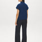Estate Blue Melange Mock Neck Top - Back View - Suzy Shier