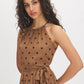 Woodsmoke Polka Dot Halter Midi Dress - Front View - Suzy Shier